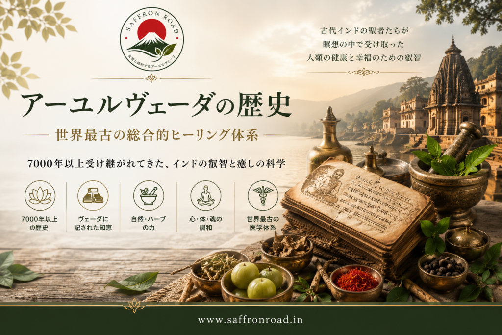 7000年以上続くアーユルヴェーダの歴史と古代インド医学を表現したSaffron Roadのブログ画像